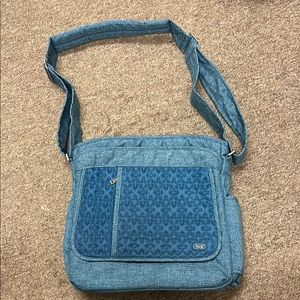 Lug Shamrock Quilted Crossbody Blue Bag